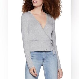 NWT BCBGeneration Wrap Gray Long Sleeve Top